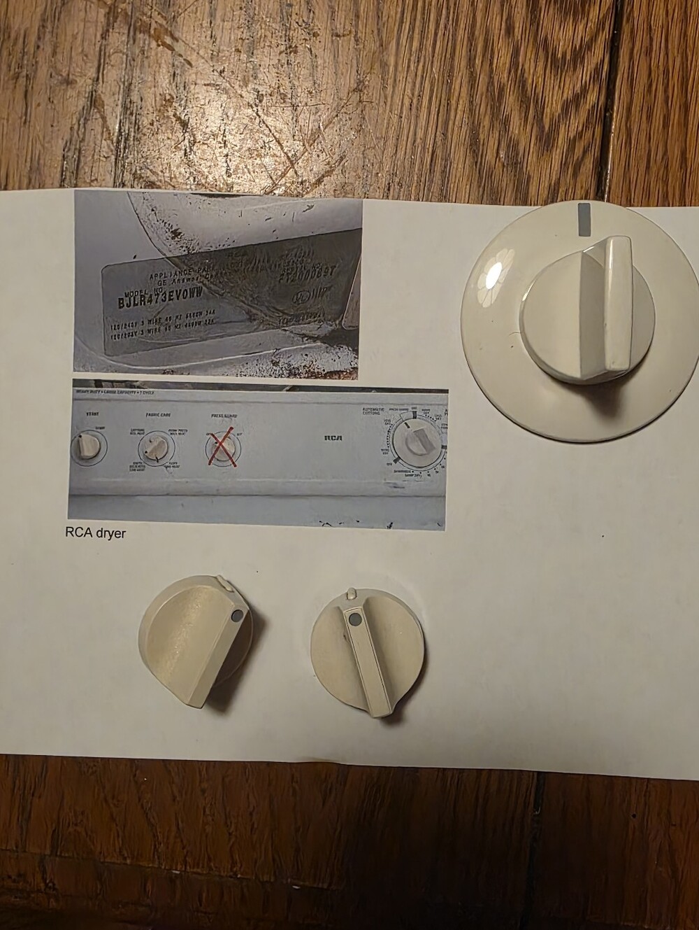 RCA Dryer Replacement Knobs Set of 3 Part# WE0X1267 & WH01X2756